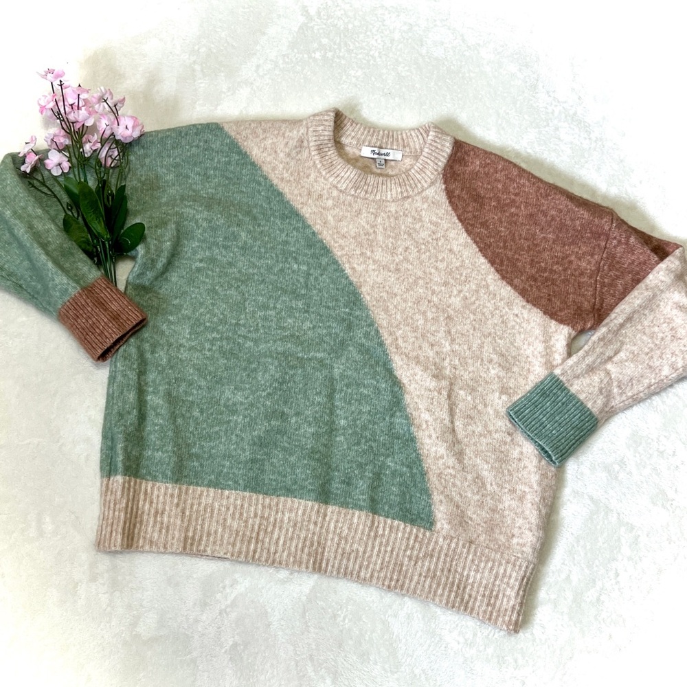 Madewell Wool Blend Colorblock Sweater - Small